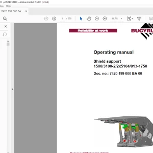 CAT Bucyrus Shield support 1500/3100-2/2x5104/813-1750 Operating Manual - PDF DOWNLOAD
