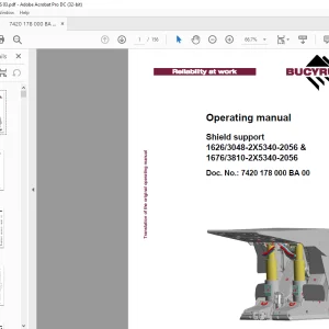 CAT Bucyrus Shield support 1626/3048-2X5340-2056 & 1676/3810-2X5340-2056 Operating Manual - PDF DOWNLOAD