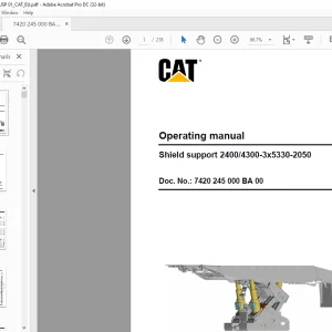 CAT Bucyrus Shield support 2400/4300-3x5330-2050 Operating Manual  - PDF DOWNLOAD
