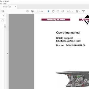 CAT Bucyrus Shield support 600/1400-2x2283-1500 Operating Manual - PDF DOWNLOAD