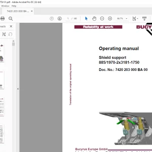 CAT Bucyrus Shield support 885/1970-2x3181-1750 Operating Manual - PDF DOWNLOAD