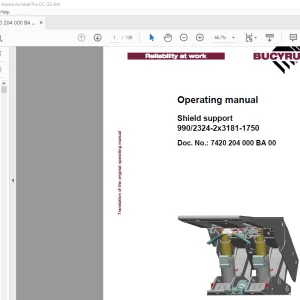 CAT Bucyrus Shield support 990/2324-2x3181-1750 Operating Manual - PDF DOWNLOAD