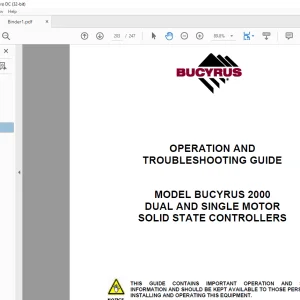 CAT Bucyrus VT636-2 Longwall Shield Mover VERSATRAC Operation, Preventive Maintenance Troubleshooting & Service Guide Manual PN A6474X228