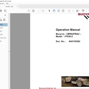 CAT Bucyrus VT636-2 VERSATRAC Operation Manual A6474X262 - PDF DOWNLOAD