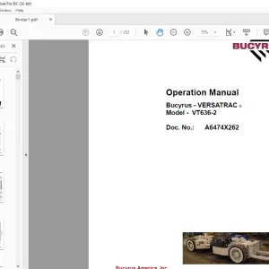 CAT Bucyrus VT636-2 VERSATRAC Operation Manual A6474X262 - PDF DOWNLOAD