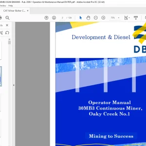 CAT DBT 30MB3 Continuous Miner Operator Manual BI643669 - PDF DOWNLOAD