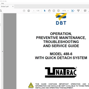 CAT DBT 488-6 OPERATION MAINTENANCE & SERVICE GUIDE MANUAL - PDF