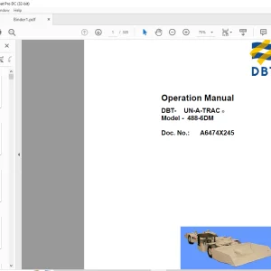CAT DBT 488-6DM UN-A-TRAC ®Operation Manual  - PDF DOWNLOAD