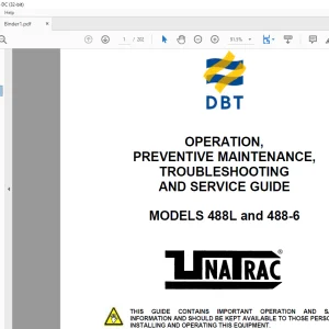 CAT DBT 488L & 488-6  OPERATION PREVENTIVE MAINTENANCE TROUBLESHOOTING & SERVICE MANUAL - PDF DOWNLOAD