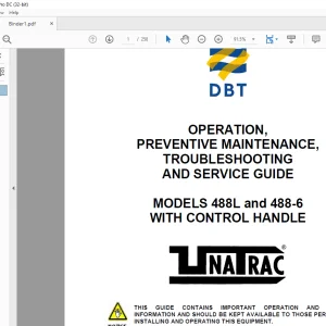 CAT DBT 488L & 488-6 WITH CONTROL HANDLE OPERATION PREVENTIVE MAINTENANCE TROUBLESHOOTING & SERVICE GUIDE MANUAL(A6474X23) - PDF DOWNLOAD
