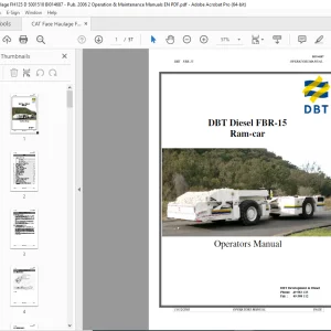 CAT DBT Diesel FBR-15 Ram-car Operators Manual  - PDF DOWNLOAD