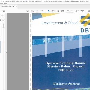 CAT DBT Fletcher Bolter Operator Training Manual (BI619294) - PDF DOWNLOAD