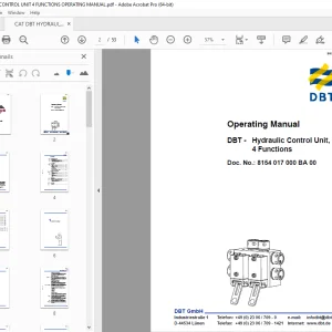 CAT DBT HYDRAULIC CONTROL UNIT 4 FUNCTIONS OPERATING MANUAL - PDF DOWNLOAD