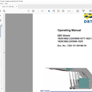 CAT DBT-Shield 1829 3962-2 2X5906 1477-1825 & 1829 3962-2X5906-1825 Operating Manual (7420151000 BA 00) - PDF DOWNLOAD