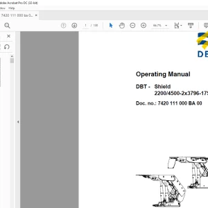 CAT DBT Shield 2200 4500-2x3796-1750 Operating Manual (7420 111 000 BA 00) -  PDF DOWNLOAD
