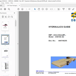 CAT DBT UN-A-HAULER ® CH816C AC HYDRAULICS GUIDE MANUAL A6474X255 - PDF DOWNLOAD