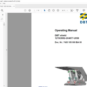 CAT DBT shield 1219 2692-2X4877-2058 Operating Manual  - PDF DOWNLOAD