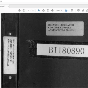 CAT Dragline 8200 Bucyrus Operator-Control Console Annunciator Book Operation & Maintenance Manual BI180890 - PDF DOWNLOAD