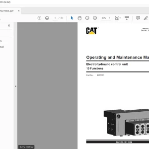CAT Electrohydraulic Control Unit 10 Functions Operating and Maintenance Manual - PDF DOWNLOAD