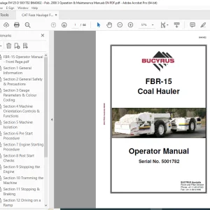 CAT FBR-15 Coal Hauler Operators Manual - PDF DOWNLOAD