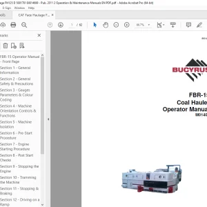 CAT FBR-15 Coal Hauler Operators Manual - PDF DOWNLOAD