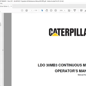 CAT LDO 30MB3 CONTINUOUS MINER OPERATOR’S MANUAL (BI643651) - PDF DOWNLOAD