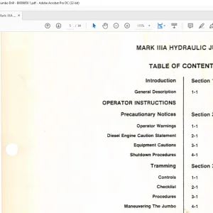 CAT MARK IIIA - Two Boom HYDRAULIC JUMBO OPERATING MANUAL (BI009858) - PDF DOWNLOAD