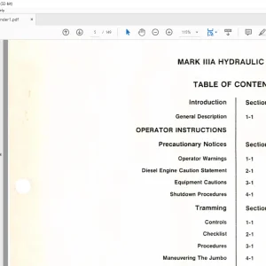 CAT Mark IIIA - Two Boom Hydraulic Jumbo Drill Operating Manual (BI009876) - PDF DOWNLOAD