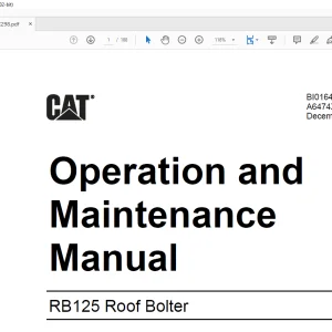 CAT RB125 Roof Bolter Operation and Maintenance Manual (BI016420) - PDF DOWNLOAD