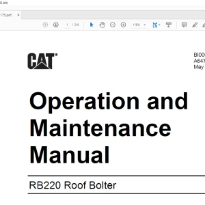 CAT RB220 Roof Bolter Operation & Maintenance Manual (BI006834) - PDF DOWNLOAD