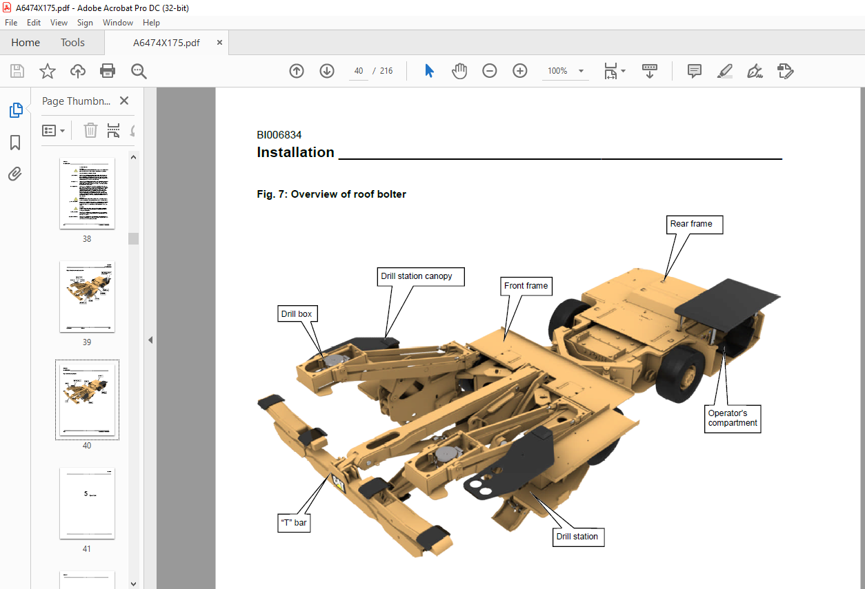 CAT RB220 Roof Bolter Operation & Maintenance Manual (BI006834) - PDF ...