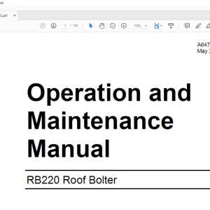 CAT RB220 Roof Bolter Operation and Maintenance Manual (A6474X175) - PDF DOWNLOAD