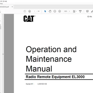 CAT Radio Remote Equipment EL3000 Operating & Maintenance Manual SN LSW30138 - PDF DOWNLOAD