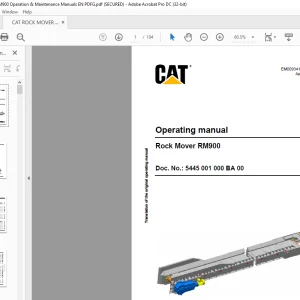 CAT Rock Feeder RM900 Operating Manual - PDF DOWNLOAD