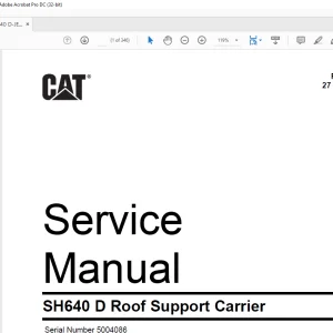 CAT SH640 D Roof Support Carrier Service Manual SN 5004086 - PDF DOWNLOAD