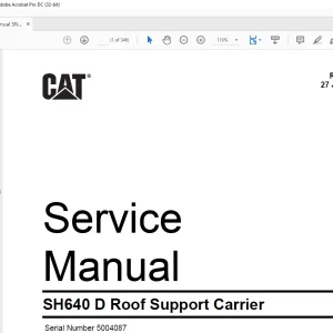 CAT SH640 D Roof Support Carrier Service Manual SN 5004087 - PDF DOWNLOAD
