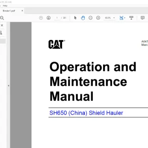 CAT SH650 (China) Shield Hauler Operation & Maintenance Manual A6474X285 - PDF DOWNLOAD