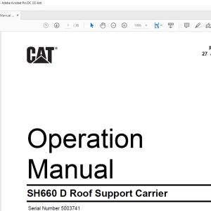 CAT SH660 D Roof Support Carrier Operation Manual SN 5003741 - PDF DOWNLOAD