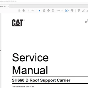 CAT SH660 D Roof Support Carrier Service Manual SN 5003741 - PDF DOWNLOAD