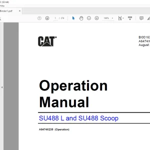 CAT SU488 L & SU488 Scoop Operation Manual (A6474X235) - PDF DOWNLOAD