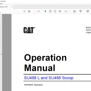 CAT SU488 L & SU488 Scoop Operation Manual (A6474X235) - PDF DOWNLOAD