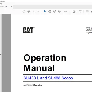 CAT SU488 L & SU488 Scoop Operation Manual BI001639 - PDF DOWNLOAD