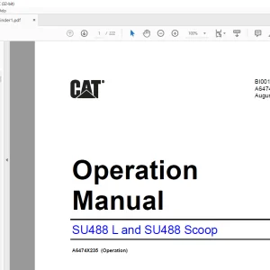 CAT SU488 L and SU488 Scoop Operation Manual - PDF DOWNLOAD