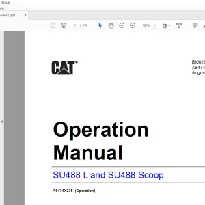 CAT SU488 L and SU488 Scoop Operation Manual A6474X235 - PDF DOWNLOAD