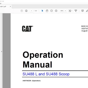 CAT SU488 L and SU488 Scoop Operation Manual BI001639 -  PDF DOWNLOAD