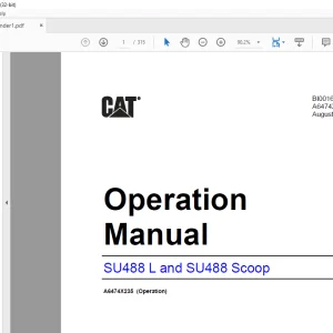 CAT SU488 L and SU488 Scoop Operation Manual BI001639  - PDF DOWNLOAD