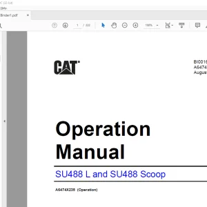 CAT SU488 L and SU488 Scoop Operation Manual BI001639 - PDF DOWNLOAD