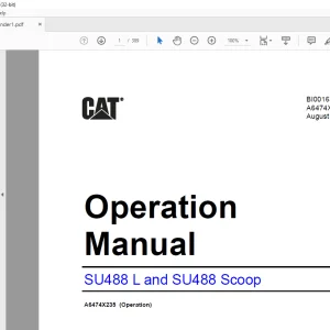 CAT SU488 L and SU488 Scoop Operation Manual BI001639  - PDF DOWNLOAD