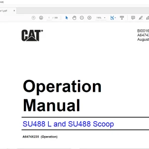 CAT SU488 L and SU488 Scoop Operation Manual BI001639- PDF DOWNLOAD
