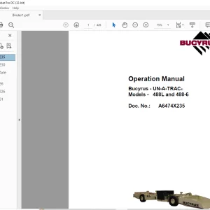 CAT Scoop 488-6 & 488L UN-A-TRAC Operator's Manual A6474X235 PDF